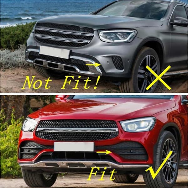 Glanset svart bilfrontfanger tåkelys spoiler for - GLC Coupé 2020 2021 Bright black