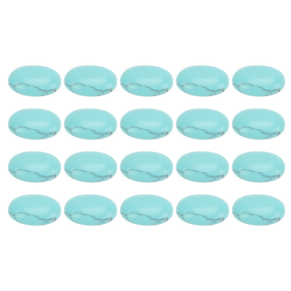 20 stk Naturlige ovale flade ryg cabochons 18x13 mm ægformet turkis til smykker håndværk perlefremstilling