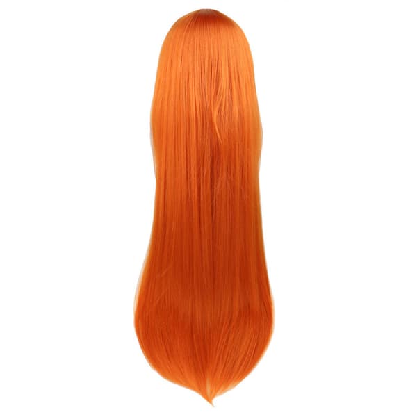 Wekity 80cm Vacker Charmig Cosplay Rakt Hår Peruk, Orange