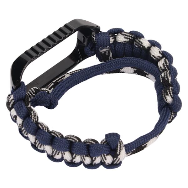 Paracord Watch Band Watch Protector Fodral 2 i 1 Kompatibel för Redmi Band 2 Smartwatch Marinblå