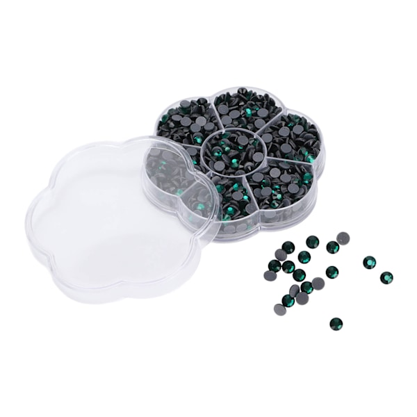 1000 st Rhinestones Glas DIY Dekorativa Nagelkonst Tillbehör för Kläder Skor JM201 Mörkgrön