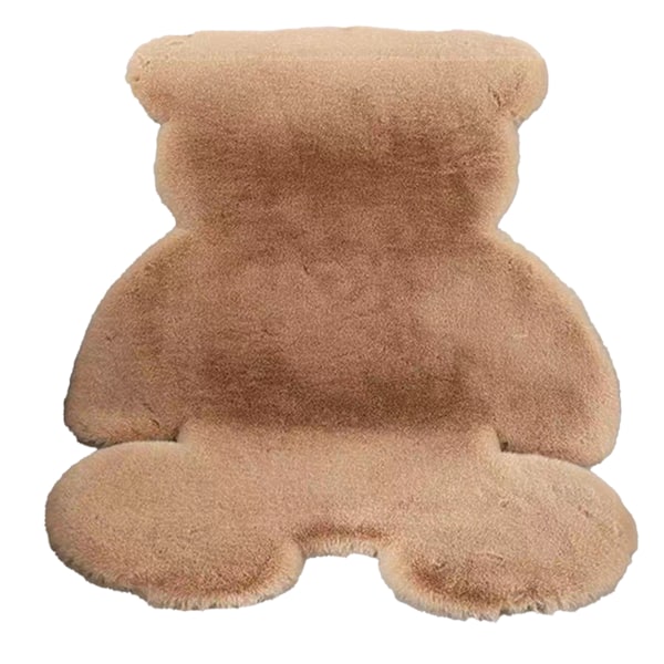 Söt Sovrumsmatta Mjuk Björnformad Shaggy Golvmatta för Barn Tonåring Flickor Rum Golv Vardagsrum Khaki 45x60