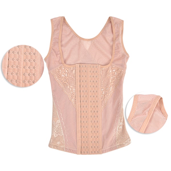 Naisten vyötärön muotoileva korsetti painonpudotukseen vatsan muotoiluun Body Shaper Cincher alusasu ihonväri M