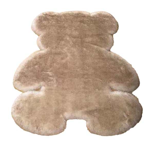 Söt Sovrumsmatta Mjuk Björnformad Shaggy Golvmatta för Barn Tonåring Flickor Rum Golv Vardagsrum Khaki 45x60