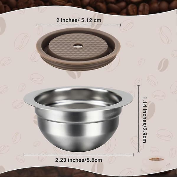 Gjenbrukbare kapsler kompatible med Nespresso Vertuo Plus/Vertuo Next/Vertuo POP, påfyllbare kapsler i rustfritt stål 80 ml[LD]