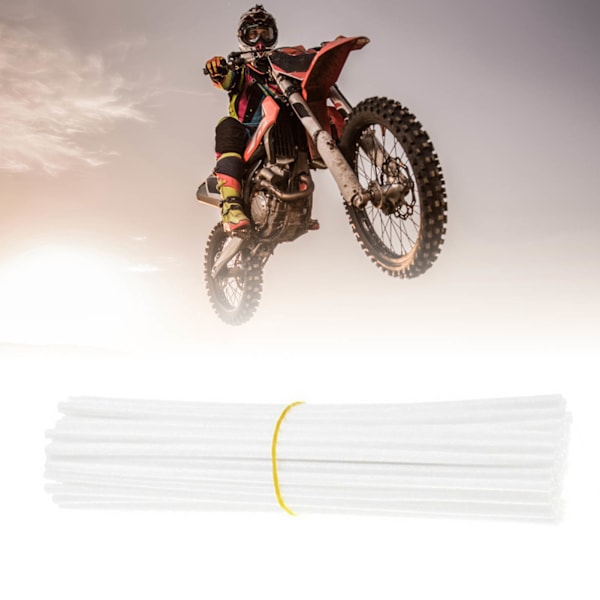 72 st Cykeleker Skins Dekorativa Universal hjul Eker Wraps Trim för Mountain Dirt Bike Vit