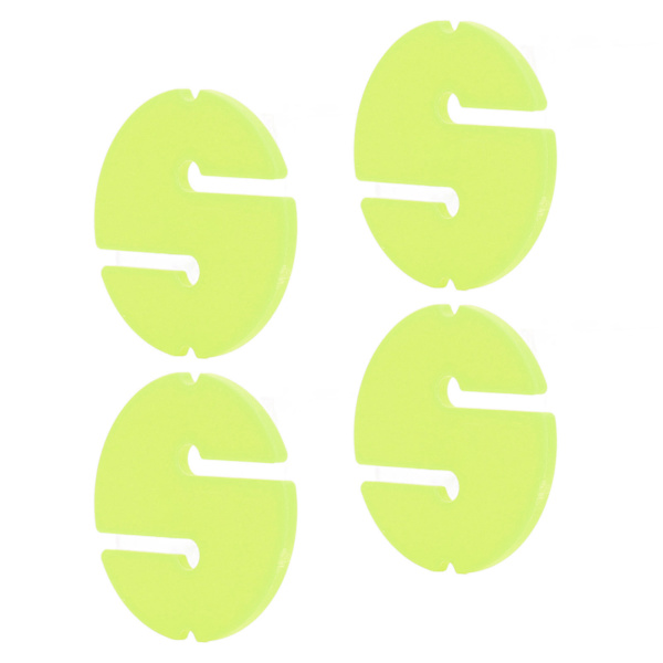 4 stk Hule Dykke Line Circle Marker ABS Scuba Sikkerhets Tau Line Rund Markør for undervanns fluorescerende gul