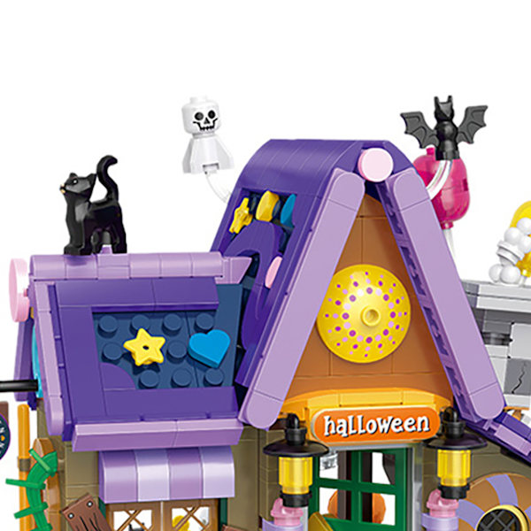Mini House Building Kit Rolig pedagogisk mini tegel Halloween leksaker för pojkar Flickor
