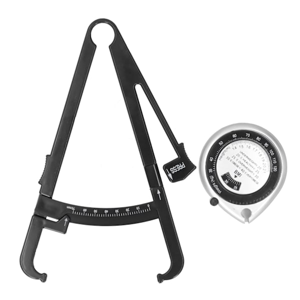 Body Fat Caliper BMI-måttband Skinfold Calipers Body Fat Mätband Set
