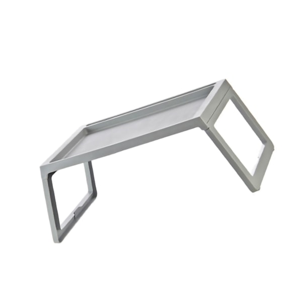 Laptop Seng Bord PP Foldbart Enkelt Nedhængende Design Sengbord med Opladningshul til Soveværelse Grå 68x35,8x27,5cm