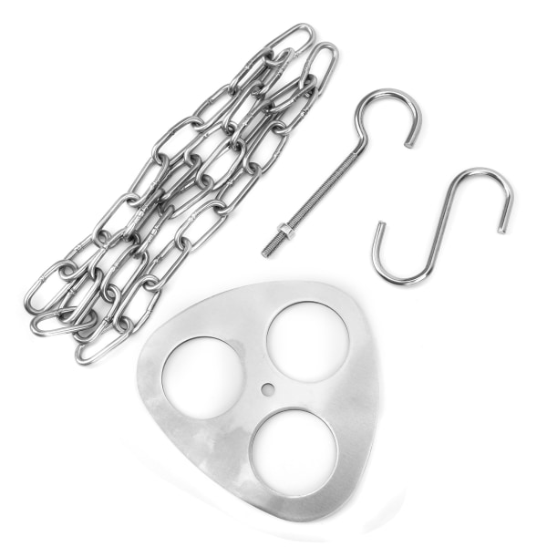 Campingstativ Grillbräda Bärbar stativ i rostfritt stål hängande Rack Pot Chain Hanger