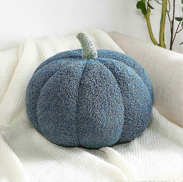 Kudde med 3D-bomullsfyllning och pumpa, heminredning _au Blue 35CM