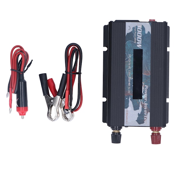 Ren Sinus Bølge Inverter DC 12V til AC 110V Multifunktionel Power Batteri Konverter til elektrisk apparat Sort