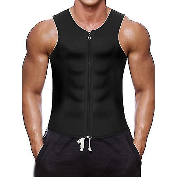 Bastu Väst Midjetränare Korsett Neopren Tank Top Träningströja 2XL Svart