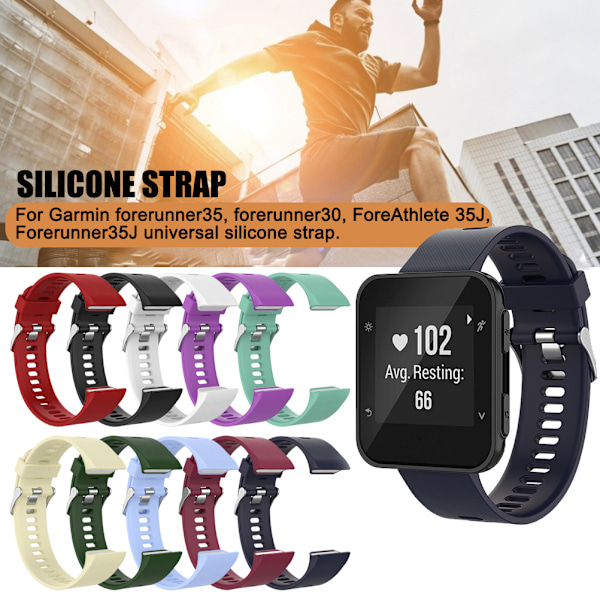 Silikon sportklockarmband för Garmin Forerunner35 Forerunner30 ForeAthlete 35J Forerunner35J