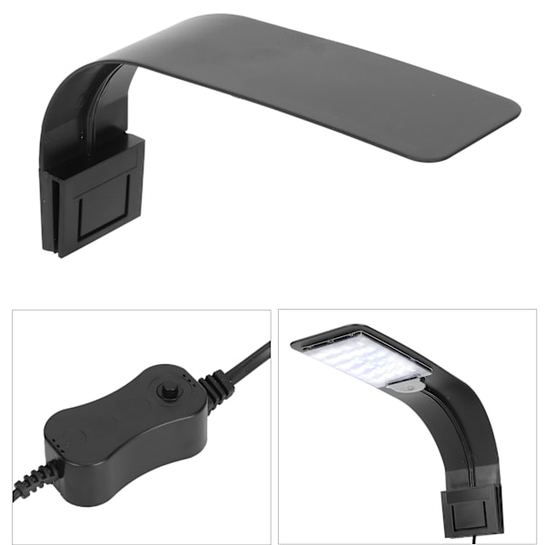 10W 220V EU-stik Akvarielampe Klips til Vandplanter Hvid Blå LED