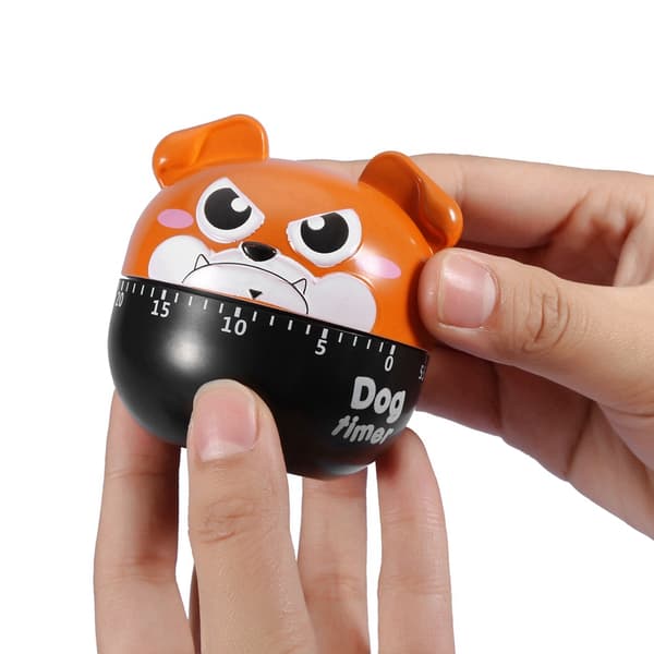 Mechanical Kitchen Timer Cute Dog Manual Counters for Household Cooking Reminder Tool (Brown)