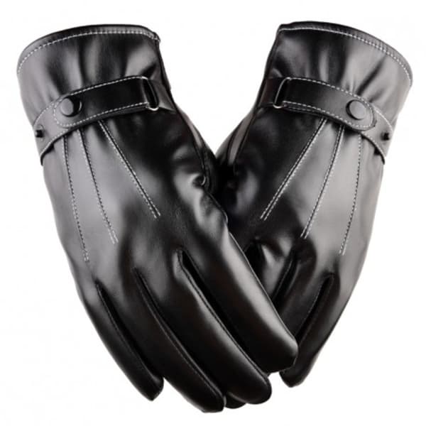 Premium Læderhandsker Touch Ægte Læder Unisex Svart black