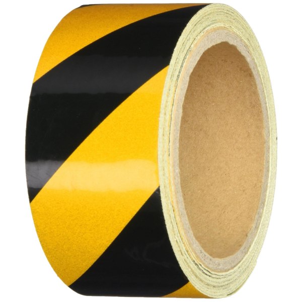 Pvc svart og gul varseltape Gulv Zebra Tape Gulvmerking Gul og svart foret gulvvarselstape 20mm*11m