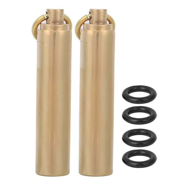 2-pack Vattentäta Mini-behållare i Mässing för Överlevnad, EDC, 12 mm i Diameter