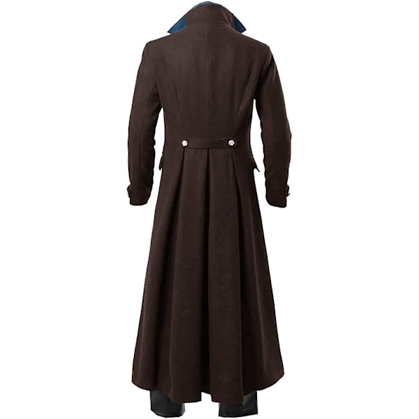 Steampunk Gothic Vintage Vindjakke Halloween Frakke til Mænd - Brun