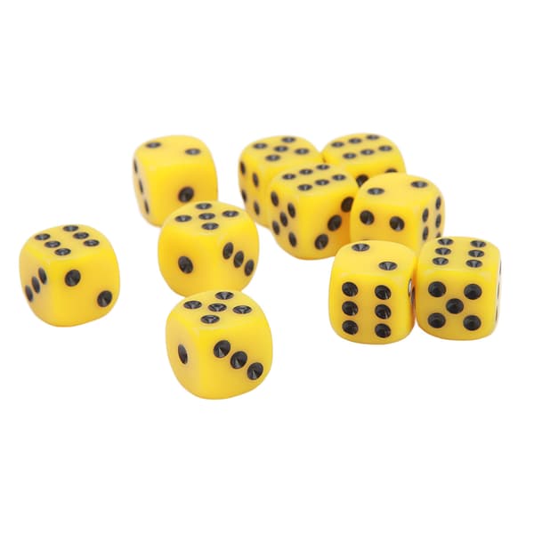 30pcs Dice Set 16MM Plastic 6-sided Round Corner Dice Cubes for Tabletop Board Games Yellow