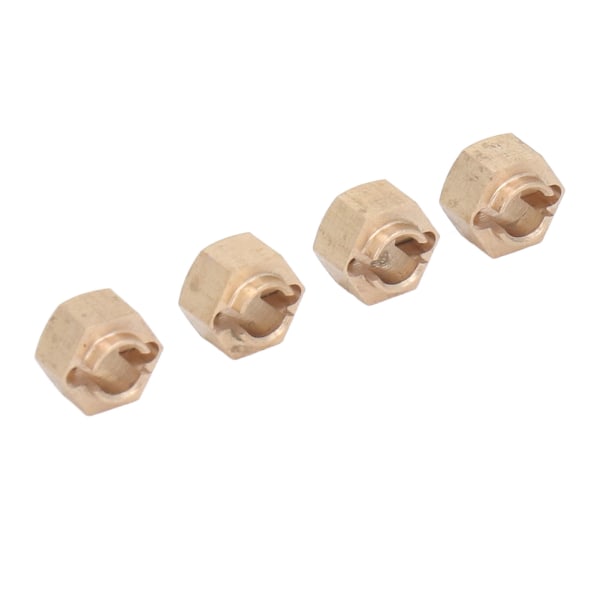 4st Mässing Guld Hex-navskoppling Lättvikts RC-navadapter Slitstark hjuldriven hexnavadapter för 1/18 1/24 RC-bil