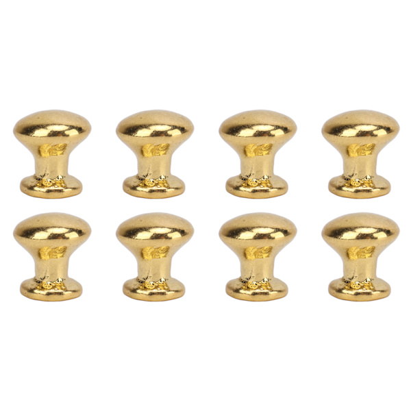 8st 1:12 Miniatyr Runda Huvud Dra Handtag Metall Enkel Stil Dockhus Dörrhandtag Knoppar Guld