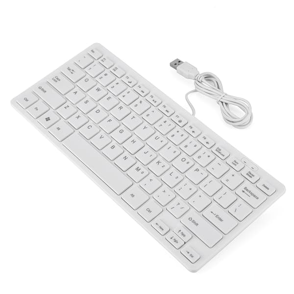 Ultratunt mini-USB-tastatur for stasjonær PC Bærbar PC (hvit)