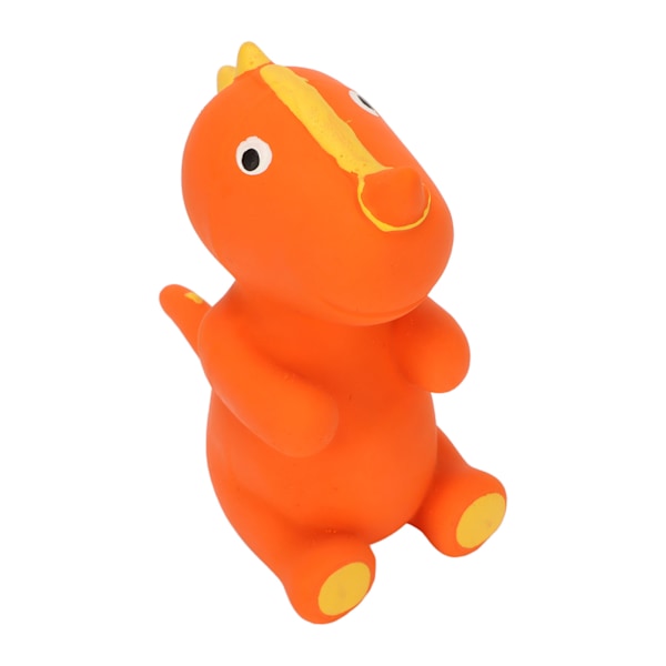 Latex Pipande Dinosaurie Hundleksak Söt tecknad Smaklig Bettålig Lindra ångest Interaktiv Piperande Djur Hundleksak Orange Ceratopsian