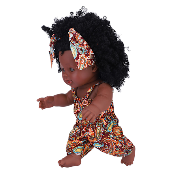 Mjuk vinyl babydocka med kläder Nyfödd sovbadleksak (gul blommig jumpsuit)