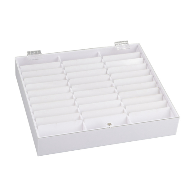 Nagelkonstdekorationsbehållare Tom spikspetsar Förvaringslåda Fake Nail Display Case (Vit)