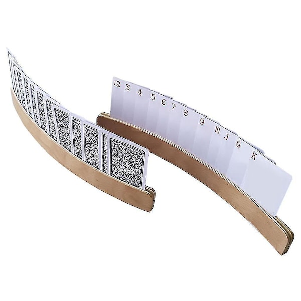 Träspelkortshållare Set - Böjd Design, 14 Tum (2-pack)