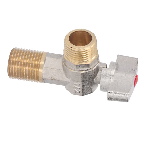 G1/2 Thread Brass Triangle Valve Large Flow Cold Hot Water Angle Stop Valve for Kitchen Bathroom Red