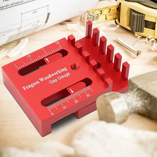 Mini Sagtanntomstokk i tre, dybdemåler i aluminiumslegering