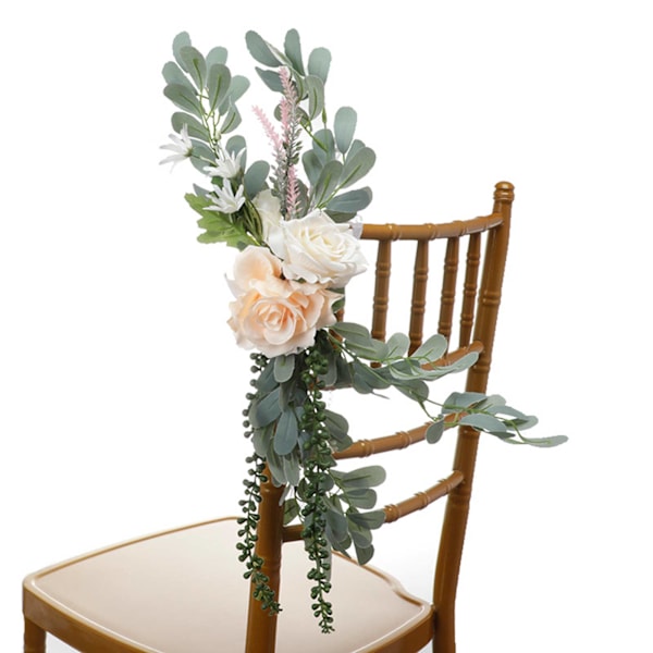 Emulering stol tillbaka blomma dekorativ blomma för bankett bröllop fest stol