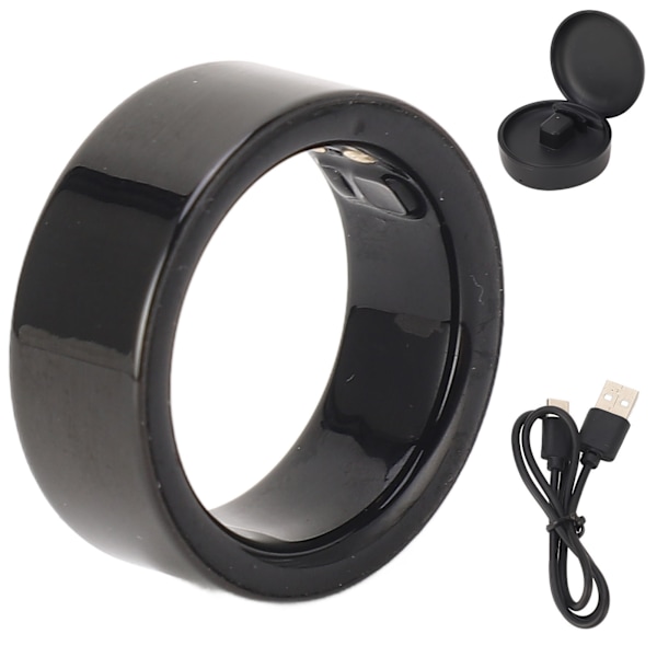 Smart Ring Sundhedstracker Bluetooth Sundhed Fitness Tracker Vandafvisende Smart Ring Aktivitetstracker til Kropstemperatur Blodsyre Sort N° 18
