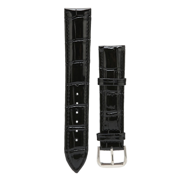 PU läder klockband Legering Pin Spänne Justerbar Bekvämt utbyte Watchband Svart