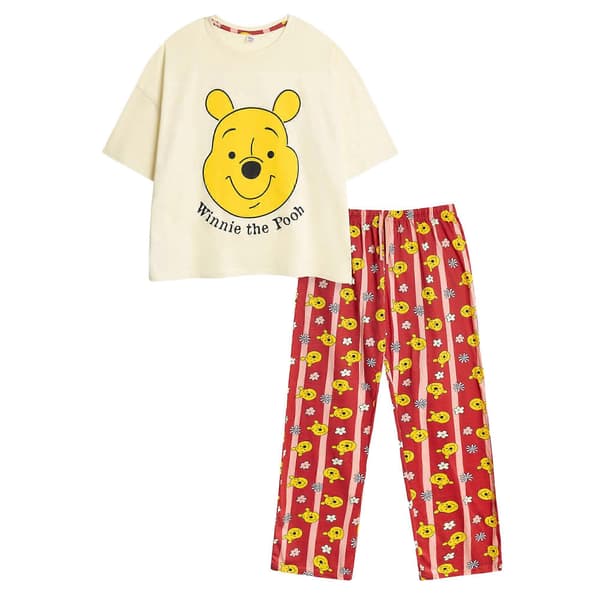 Ole Brumm Dame/Dame Ansikt Kortermet Lang Pyjamas Sett Multicoloured S