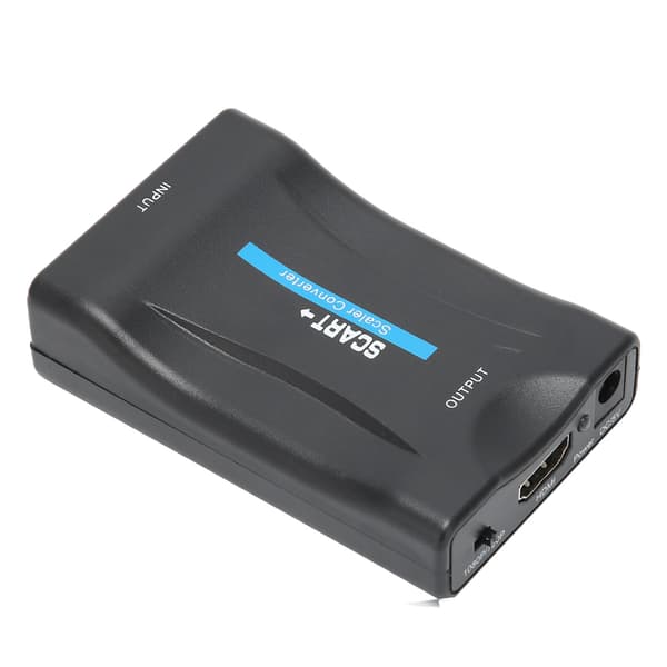 SCART til HighDefinition Multimedia Interface Konverter 1080p 20p Output til Audio Video (Sort)
