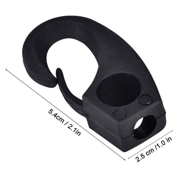 Sort Nylon Surrings Shock Hook Sæt 6 Stk til Båd Kano Kajak Tilbehør