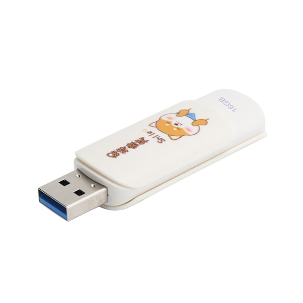 U Disk Bærbar USB2.0 Minnepenn for Student Søt Datalagring Minnebrikke Gave (Skyvedeksel Keep Smiling 16GB)
