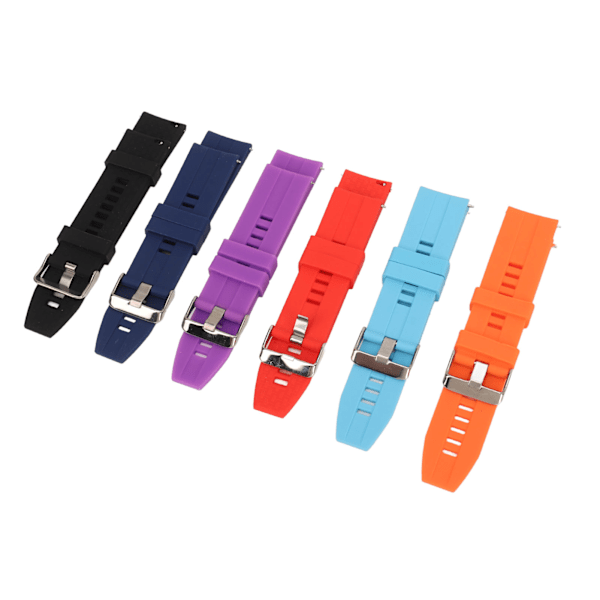 6ST Smarte klokkearmbånd for menn Kvinner Silikon 22mm Quick Release Watch Erstatningsremmer for GT2 GT3 Rød Lilla Blå Mørkblå Orange Svart