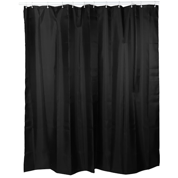 Hushållstyg Vattentät duschdraperi Badrum Badkar Gardin med krokar Svart150x180cm