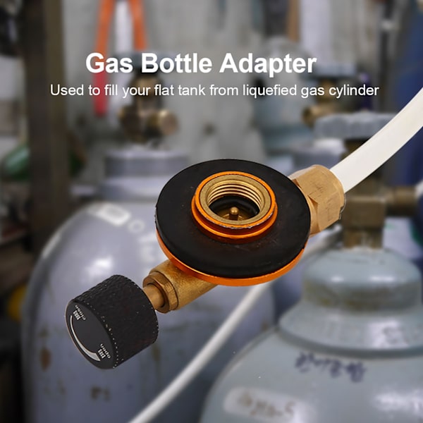 Utomhuscampingspis Refill Adapter Converter Gasflaska LPG Flat Tank Connector