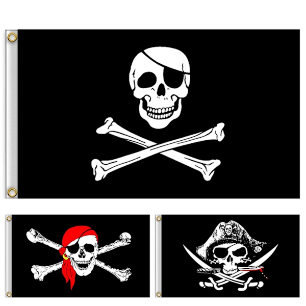Halloween Jolly Roger Banner Skeleton Pirate Flags Bunting för Halloween Party Pirate Party