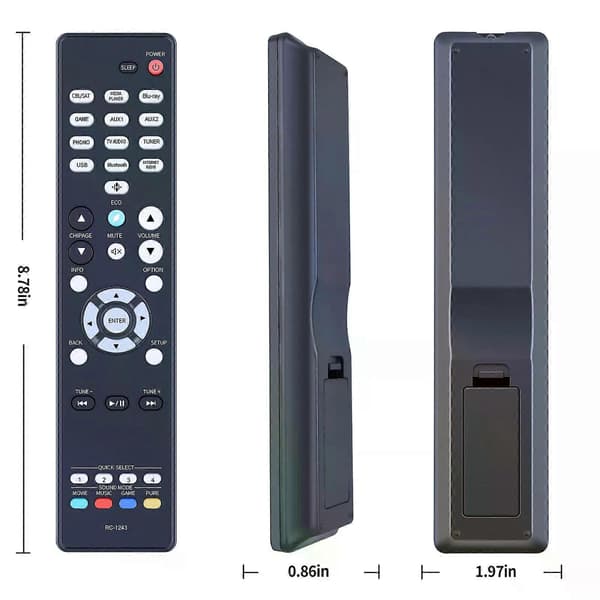 RC-1243 Ny erstatningsfjernkontroll passer til Denon AV-receiver AVC-S660H AVR-S660H[LD]