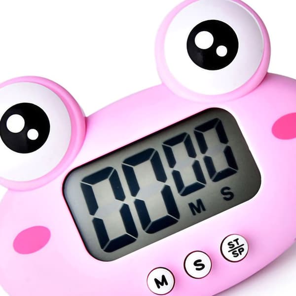 Dyr Timer Student Magnetisk Digital 100 Minutter Timing Countdown Timer med batteri til køkken Prinsesse Pink Frø