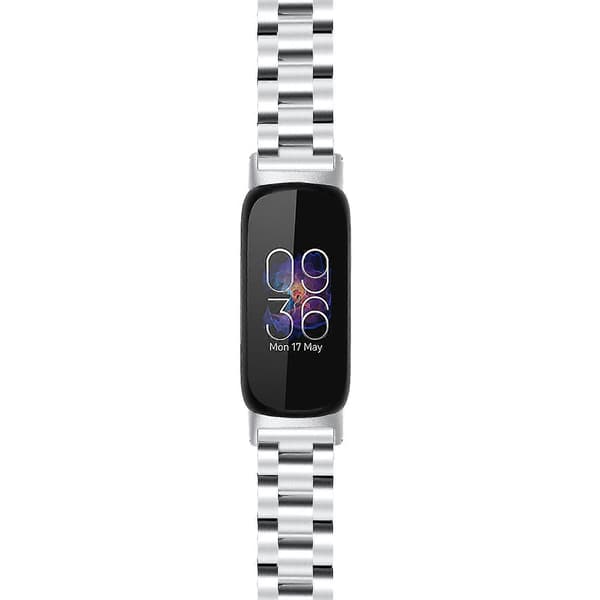 Kompatibel med Fitbit Inspire 3 rustfritt stål håndleddsrem 3 perler erstatnings smartklokkearmbånd