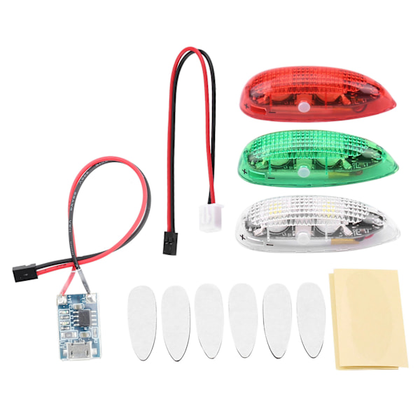 3 stk/sæt Drone Flash LED trådløst lys til RC Fix Wing Flyvemaskine Helikopter